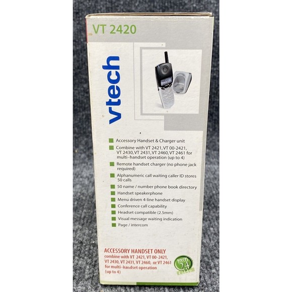 VTech VT 2420 2.4 GHz Single Line Expansion Handset VT2421 VT2430 VT2460 VT2461 - Picture 5 of 7